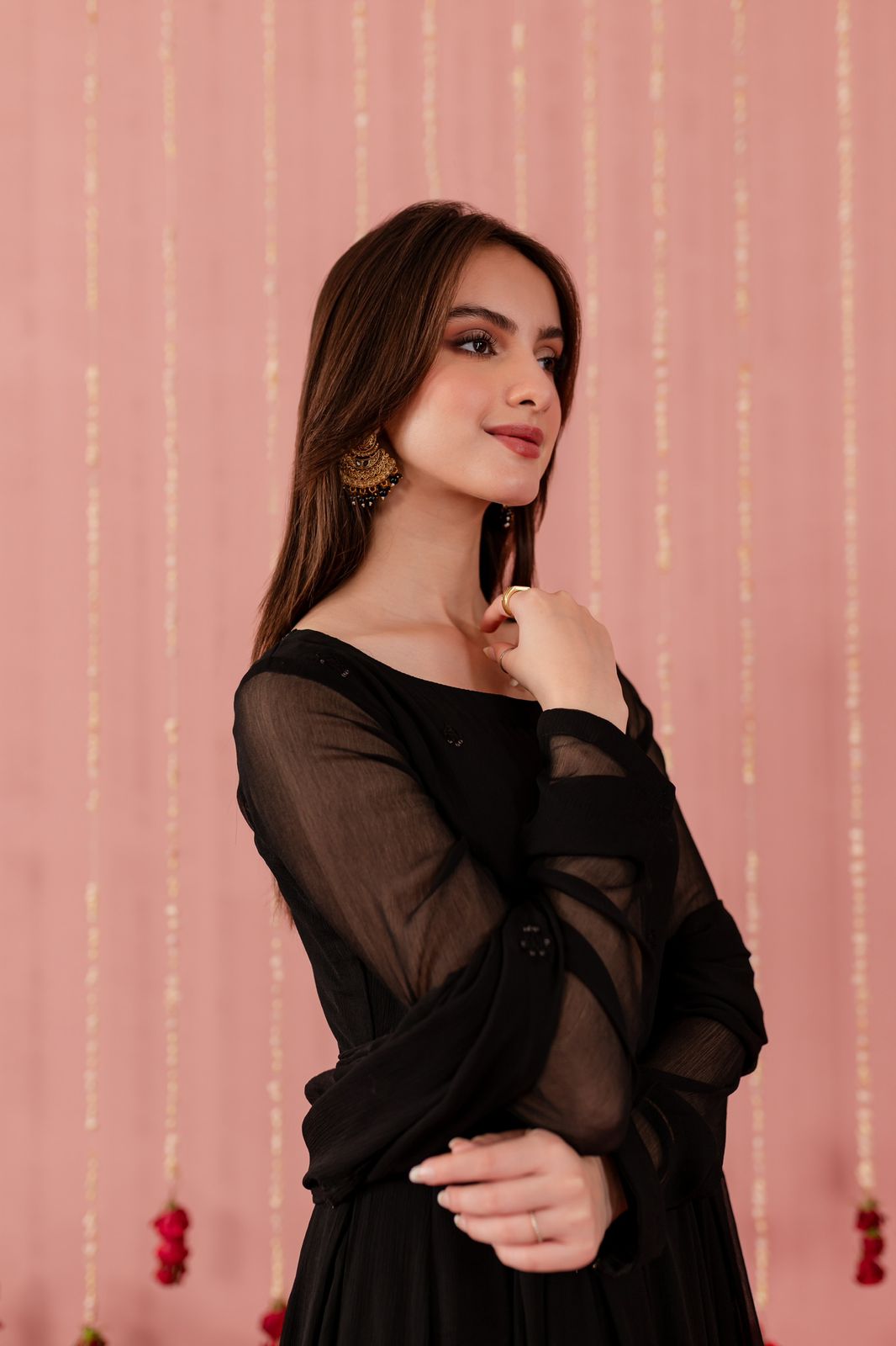 Embroidered Chiffon Dress - BB3