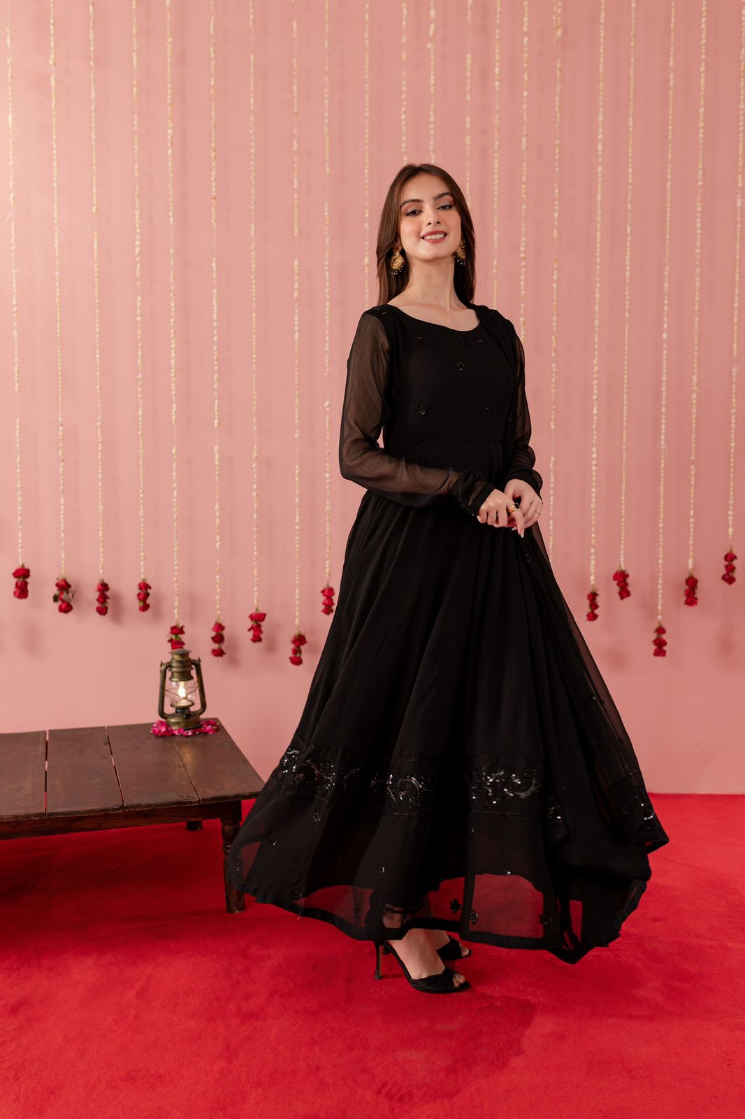 Embroidered Chiffon Dress - BB3