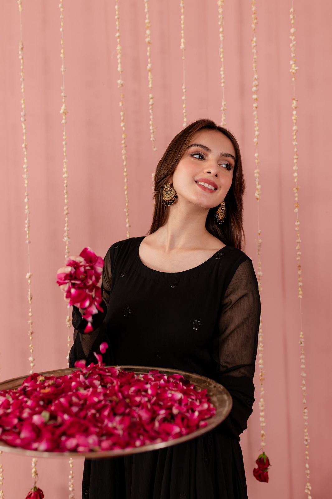 Embroidered Chiffon Dress - BB3