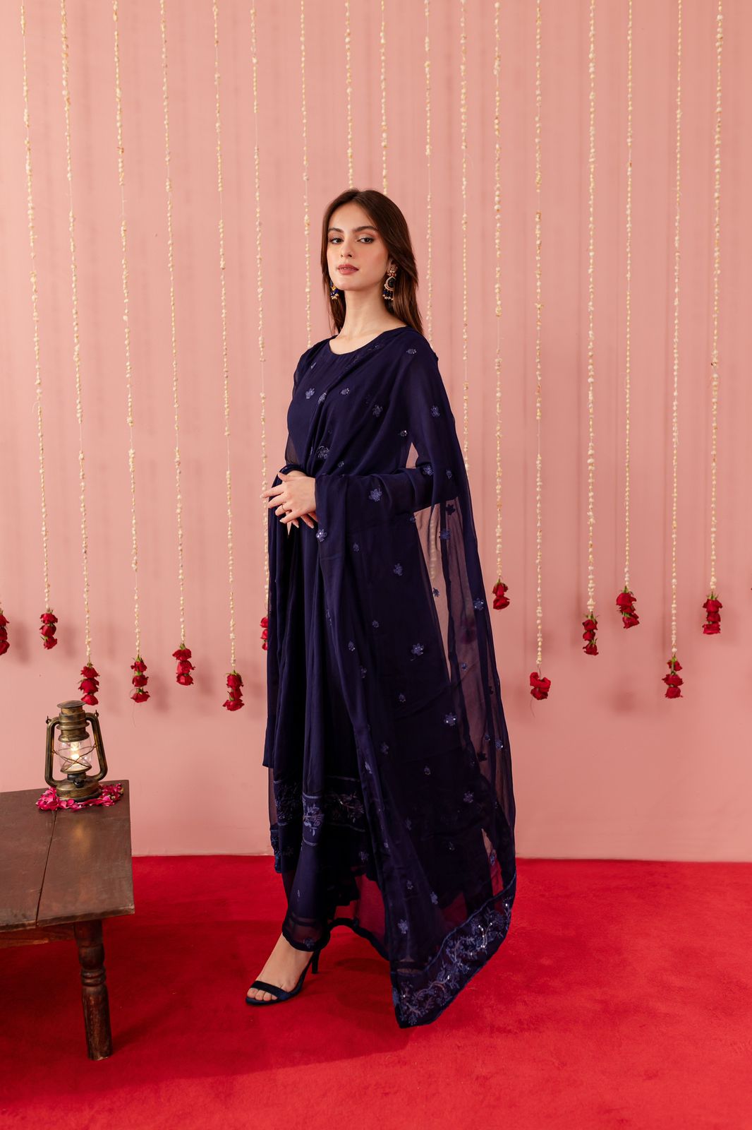 Embroidered Chiffon Dress - NB02