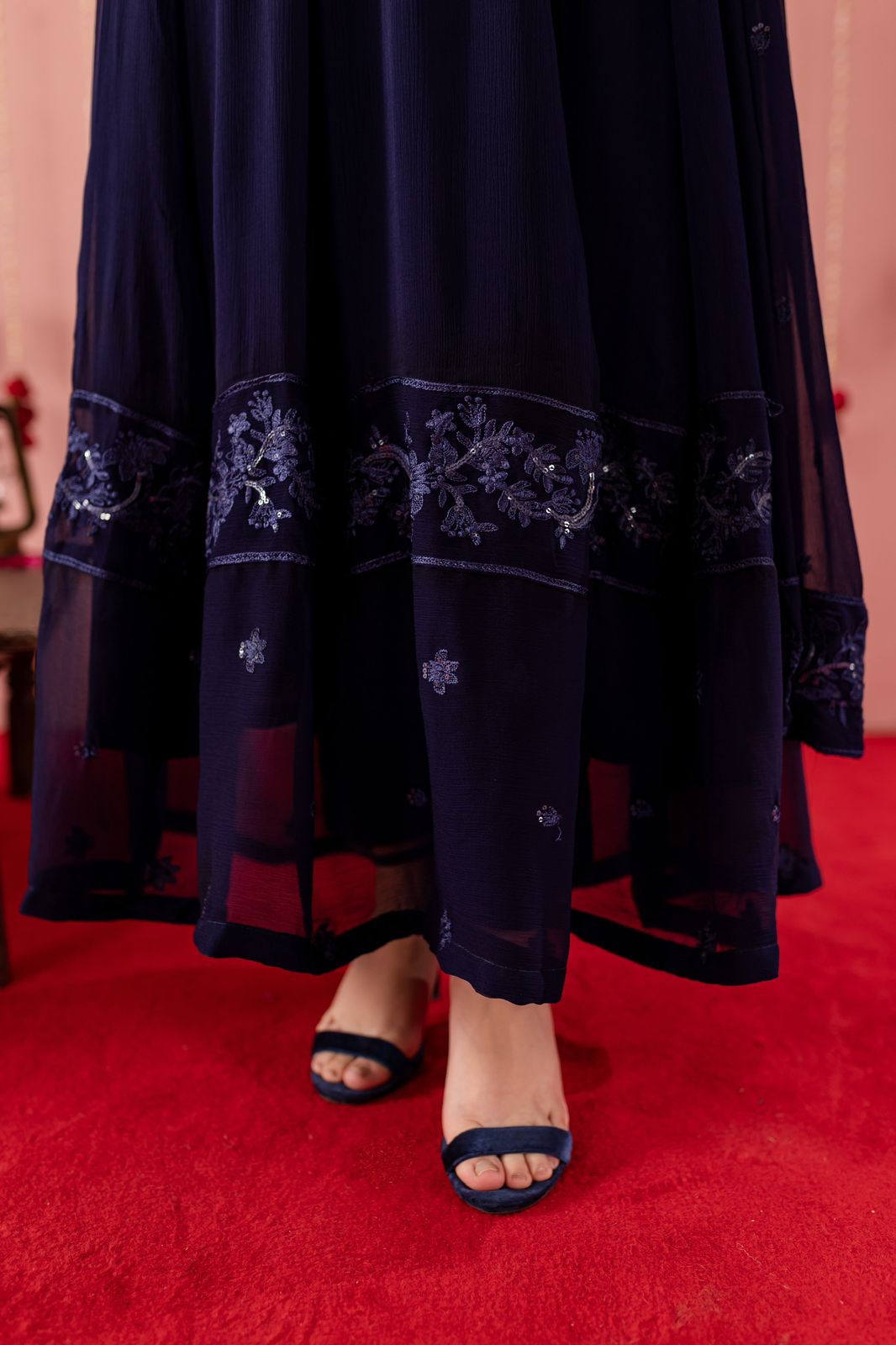 Embroidered Chiffon Dress - NB02