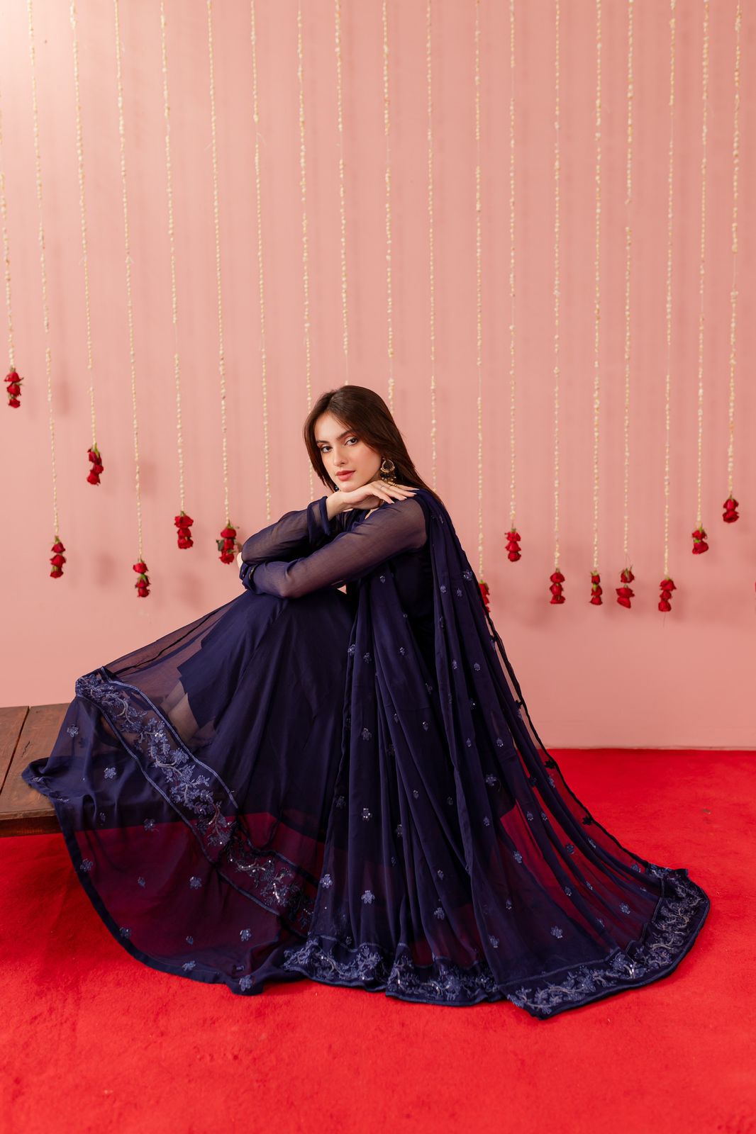 Embroidered Chiffon Dress - NB02