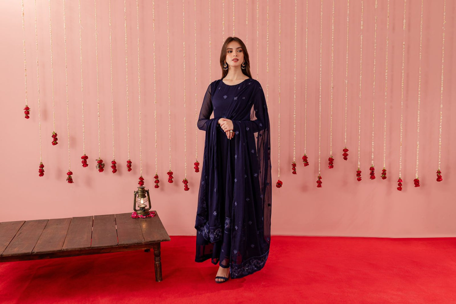 Embroidered Chiffon Dress - NB02