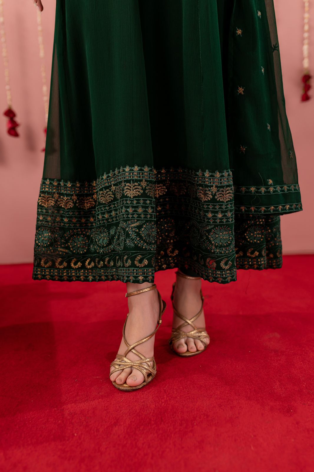 Embroidered Chiffon Dress - BG01
