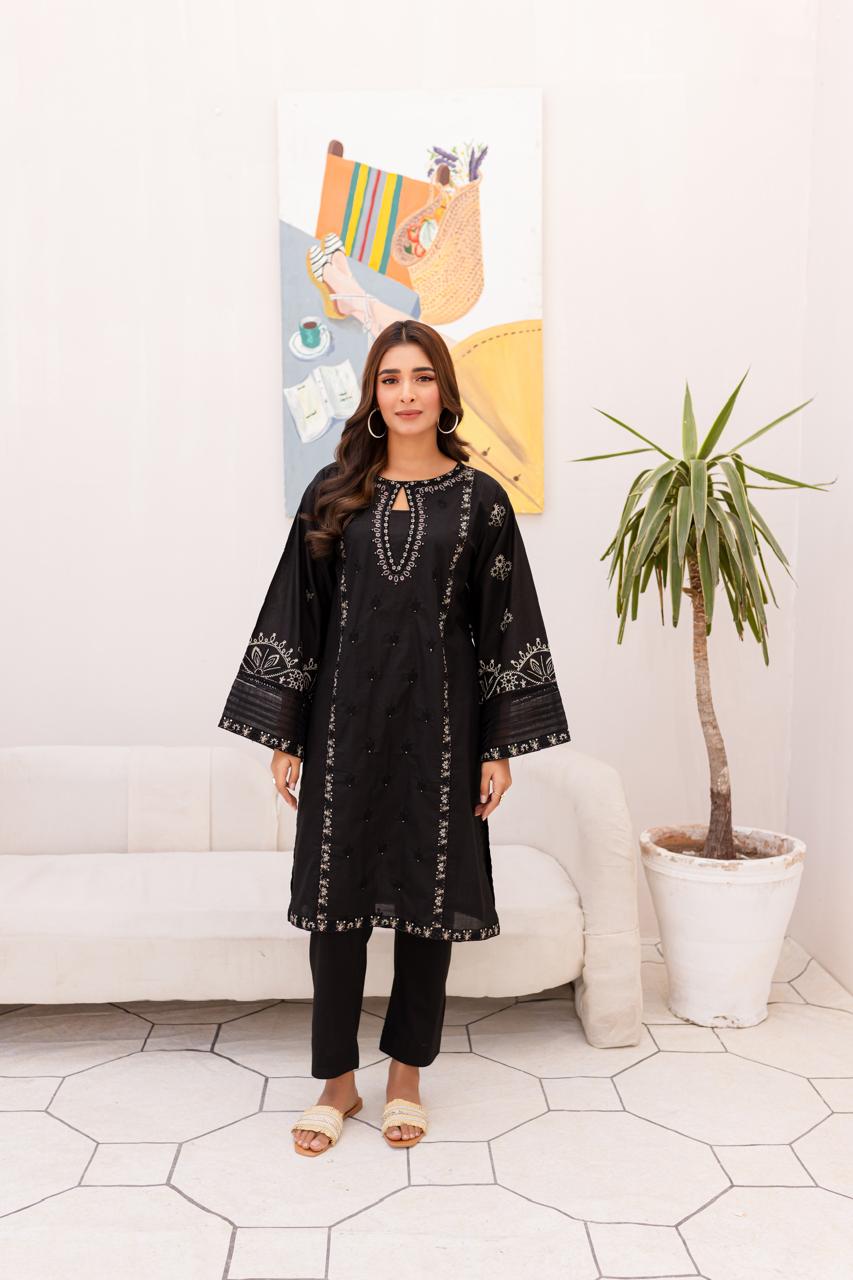 2PC Summer Embroidered Dress-1004