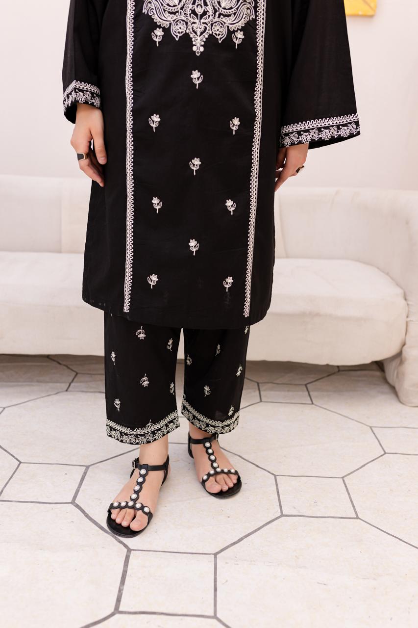 2PC Embroidered Dress- 1005