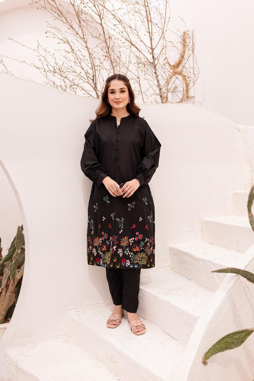 2PC Embroidered Dress-1011