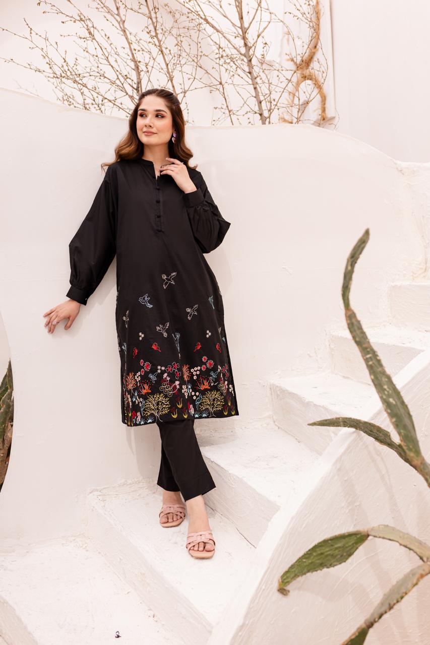 2PC Embroidered Dress-1011