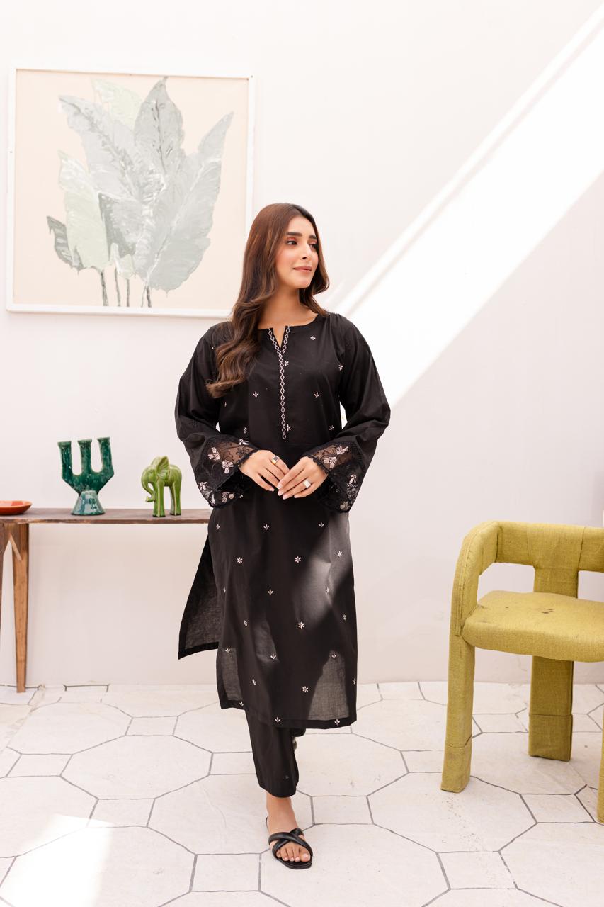 2PC Embroidered Dress- 1012