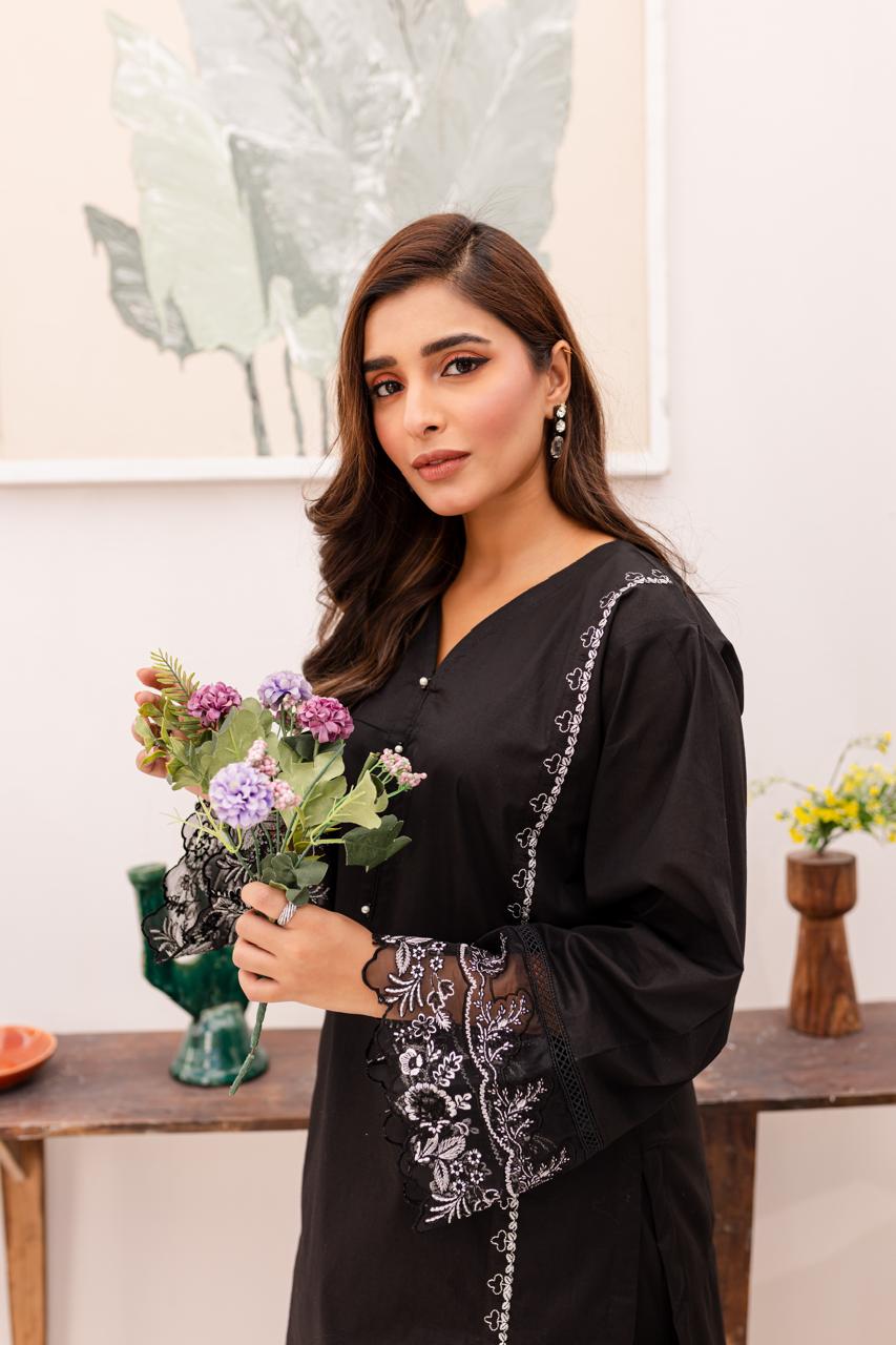 2PC Summer  Embroidered Dress- 1014