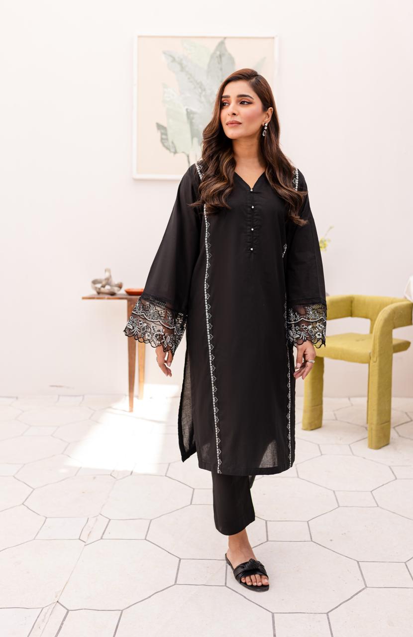 2PC Summer  Embroidered Dress- 1014