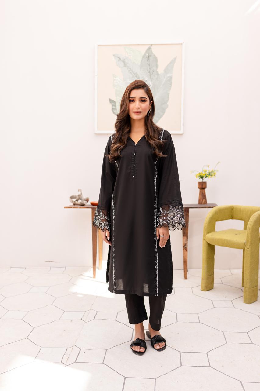 2PC Summer  Embroidered Dress- 1014