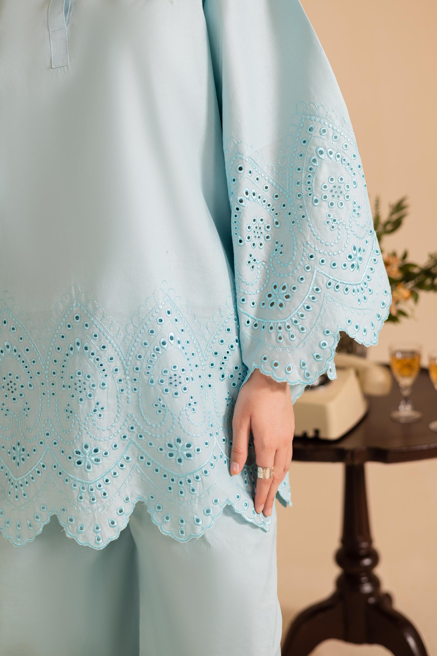 Schiffli Embroidered Co-Ord - 1152