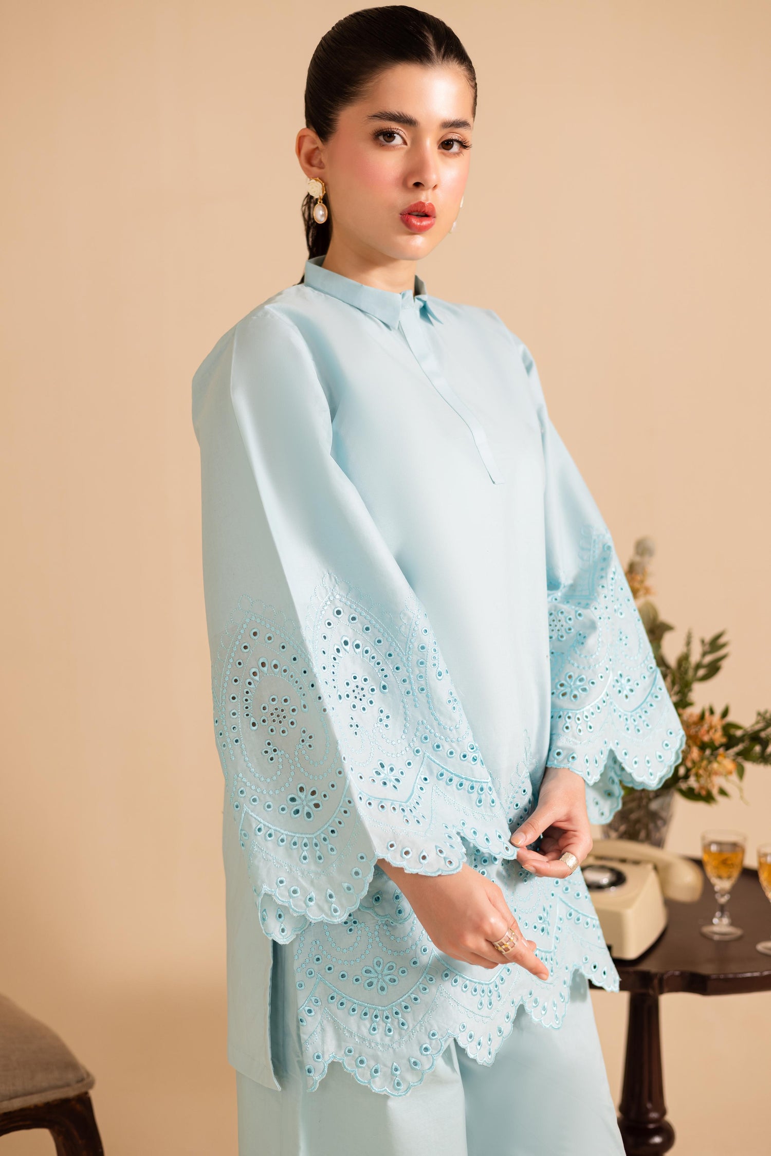 Schiffli Embroidered Co-Ord - 1152