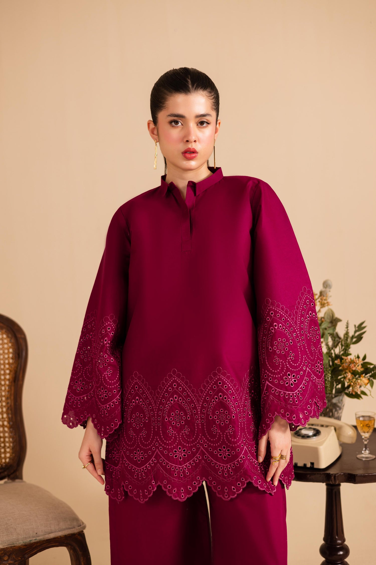 Summer Schiffli Embroidered Co-Ord - 1149