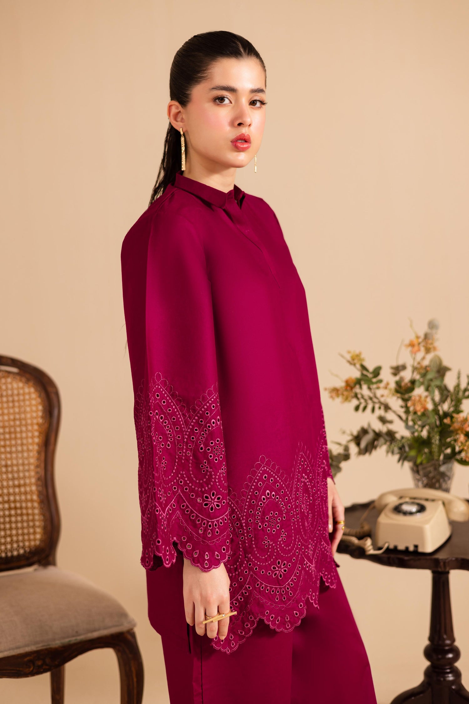 Summer Schiffli Embroidered Co-Ord - 1149