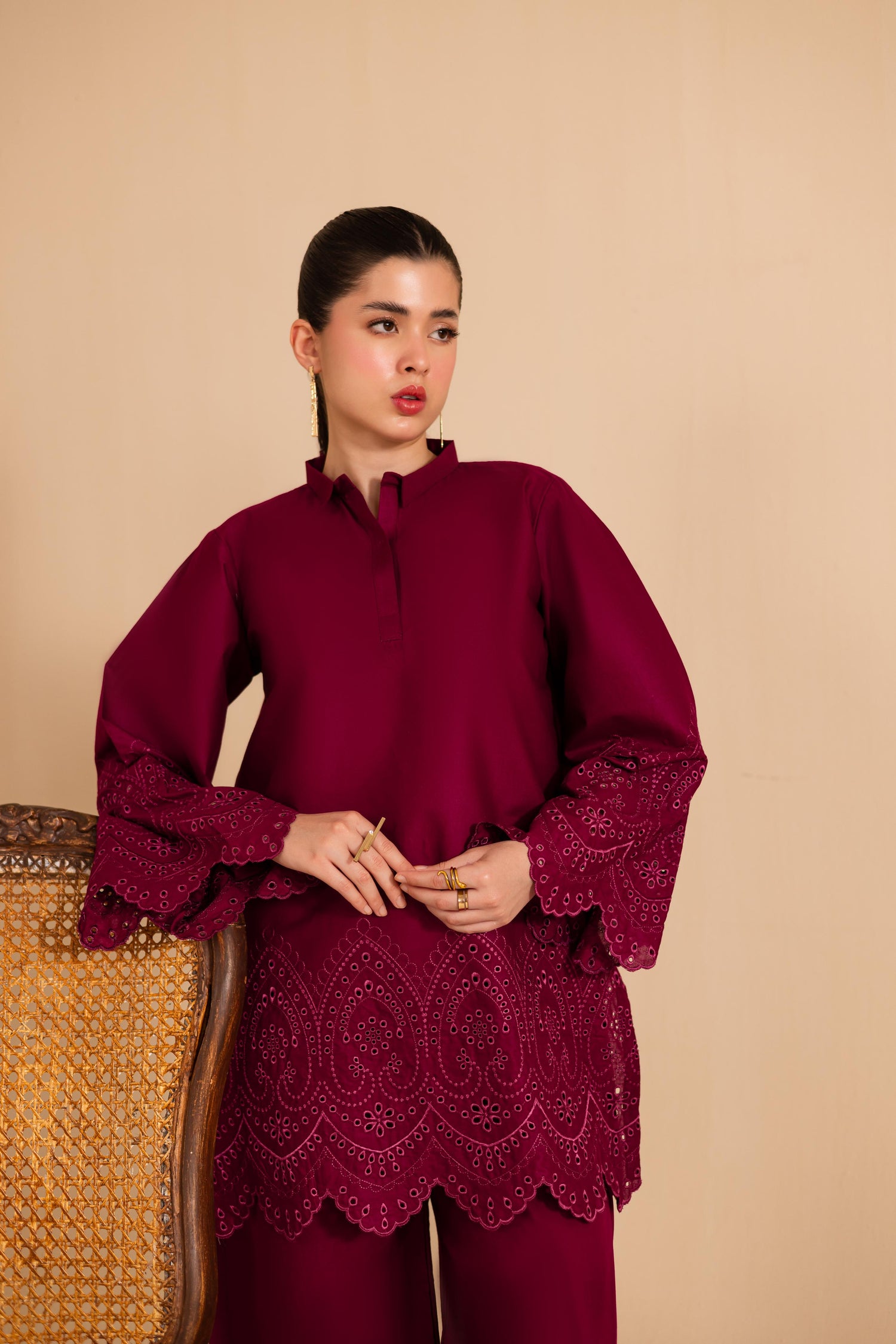 Summer Schiffli Embroidered Co-Ord - 1149