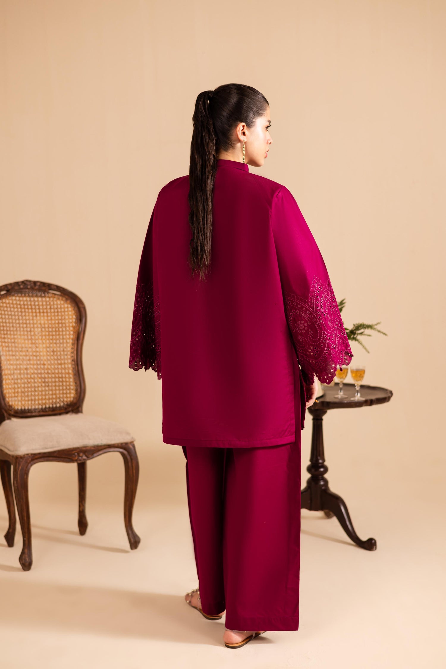 Summer Schiffli Embroidered Co-Ord - 1149
