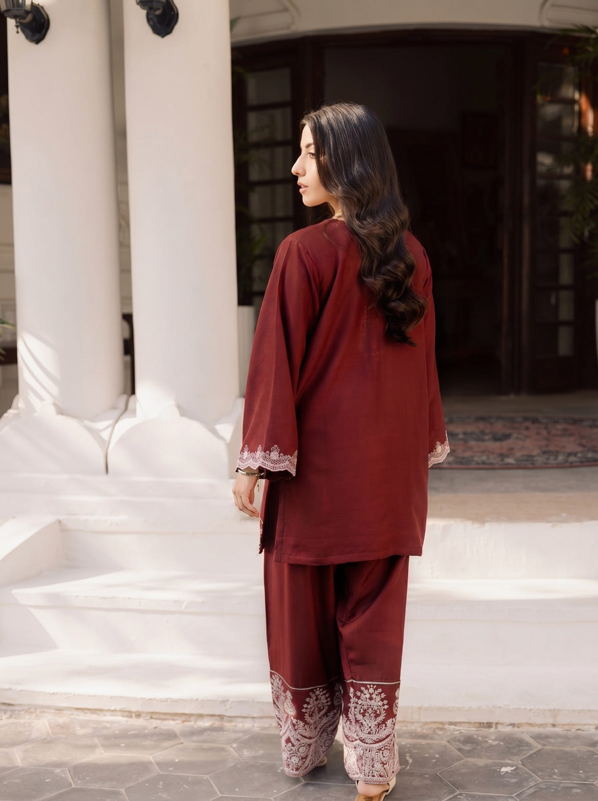 2PC Summer Embroidered Dress - 1218