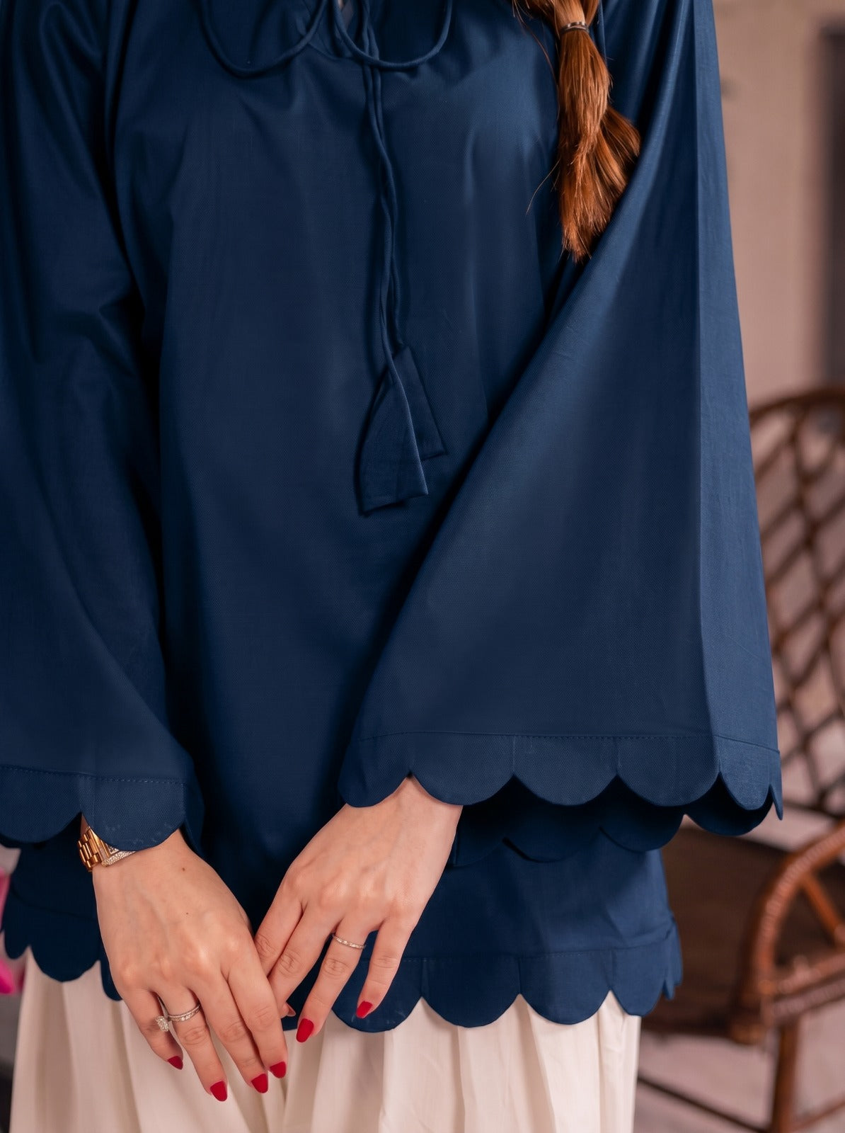 1PC Scallop Kurti - 03 Teal