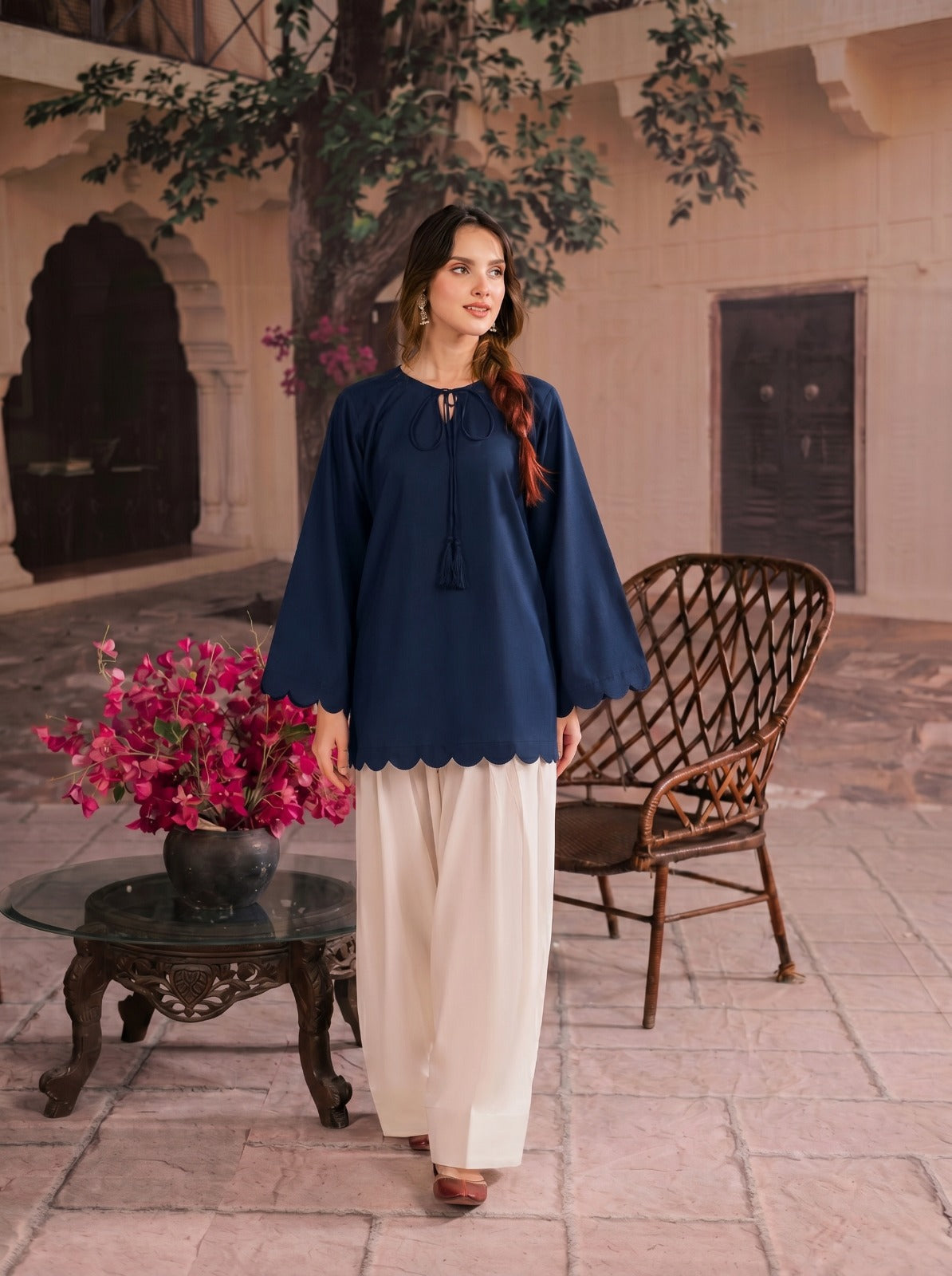 1PC Scallop Kurti - 03 Teal
