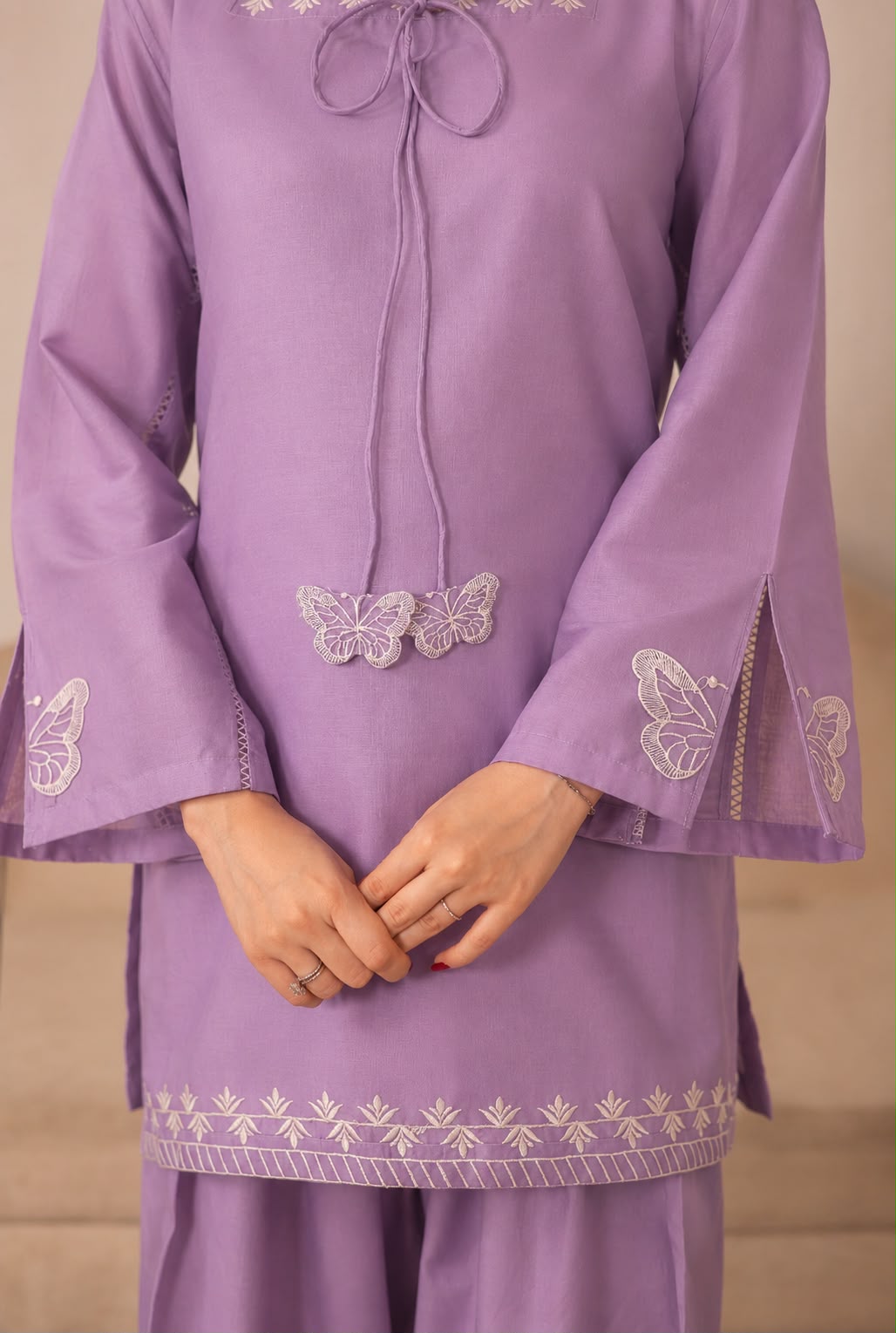 2PC Summer Embroidered Dress - 1342