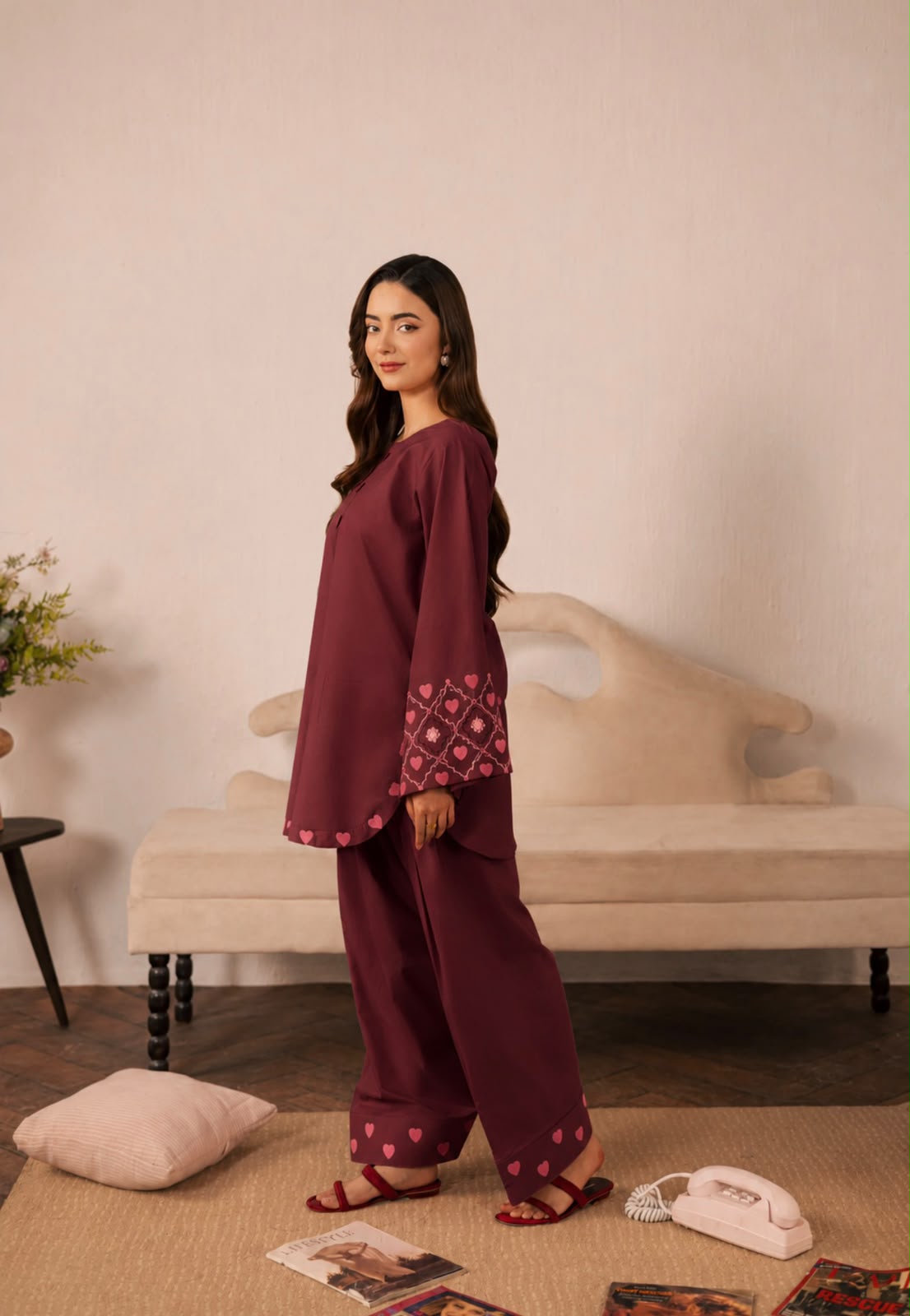 2PC Summer Embroidered Dress - 1337