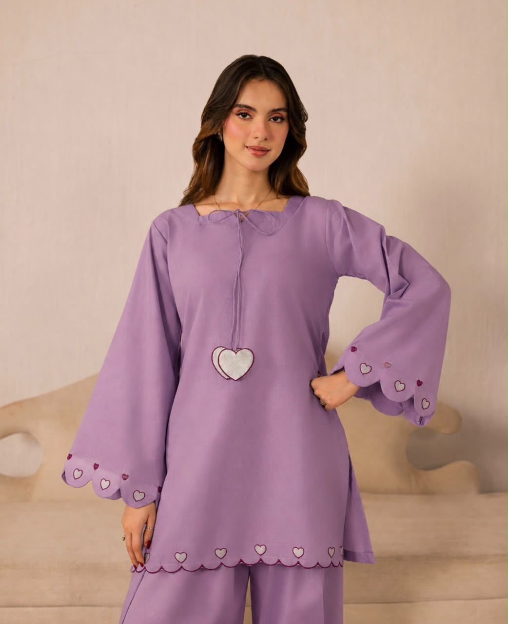 2PC Summer Embroidered Dress - 1346