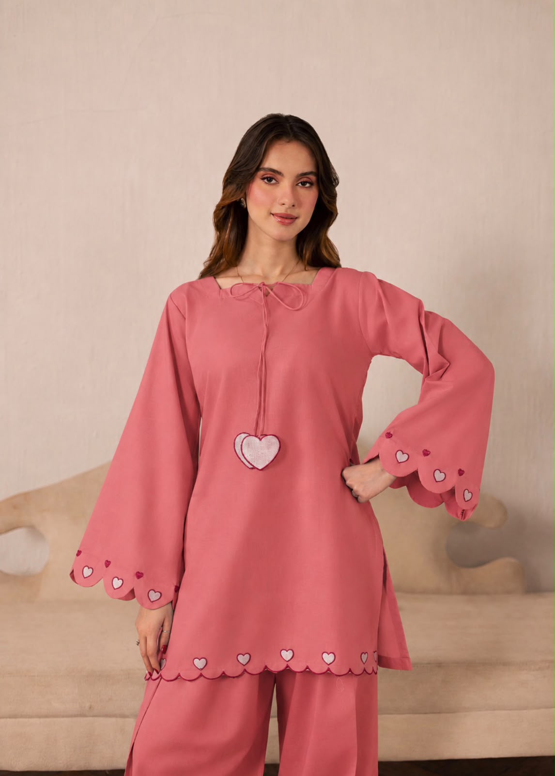 2PC Summer Embroidered Dress - 1348