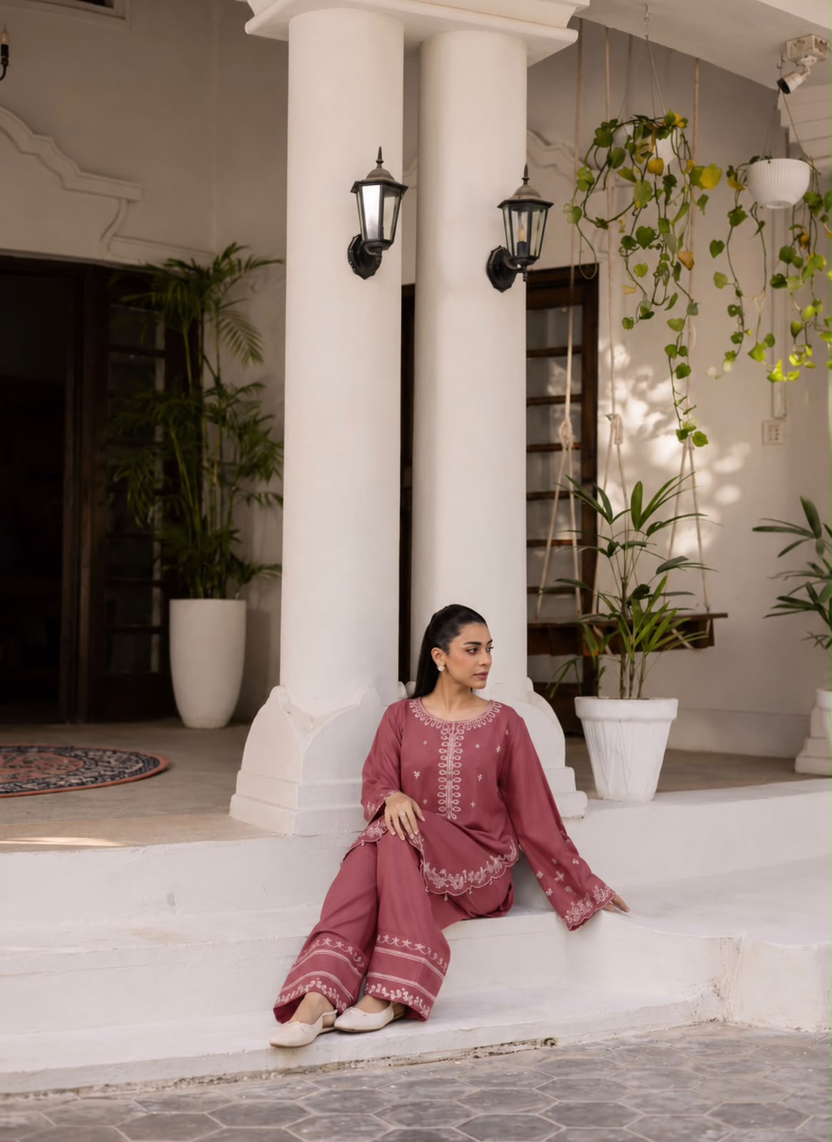 2PC Summer Embroidered Dress - 1330