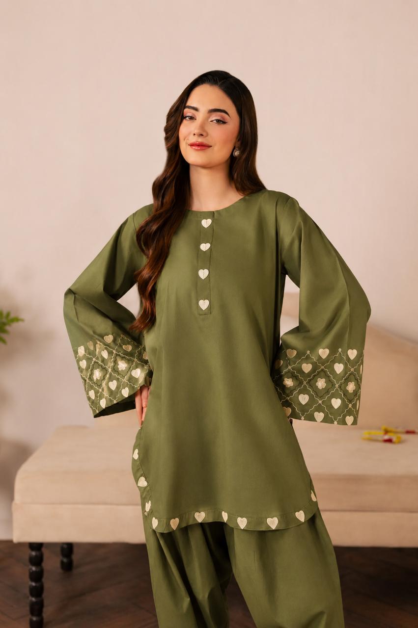 2PC Summer Embroidered Dress - 1352