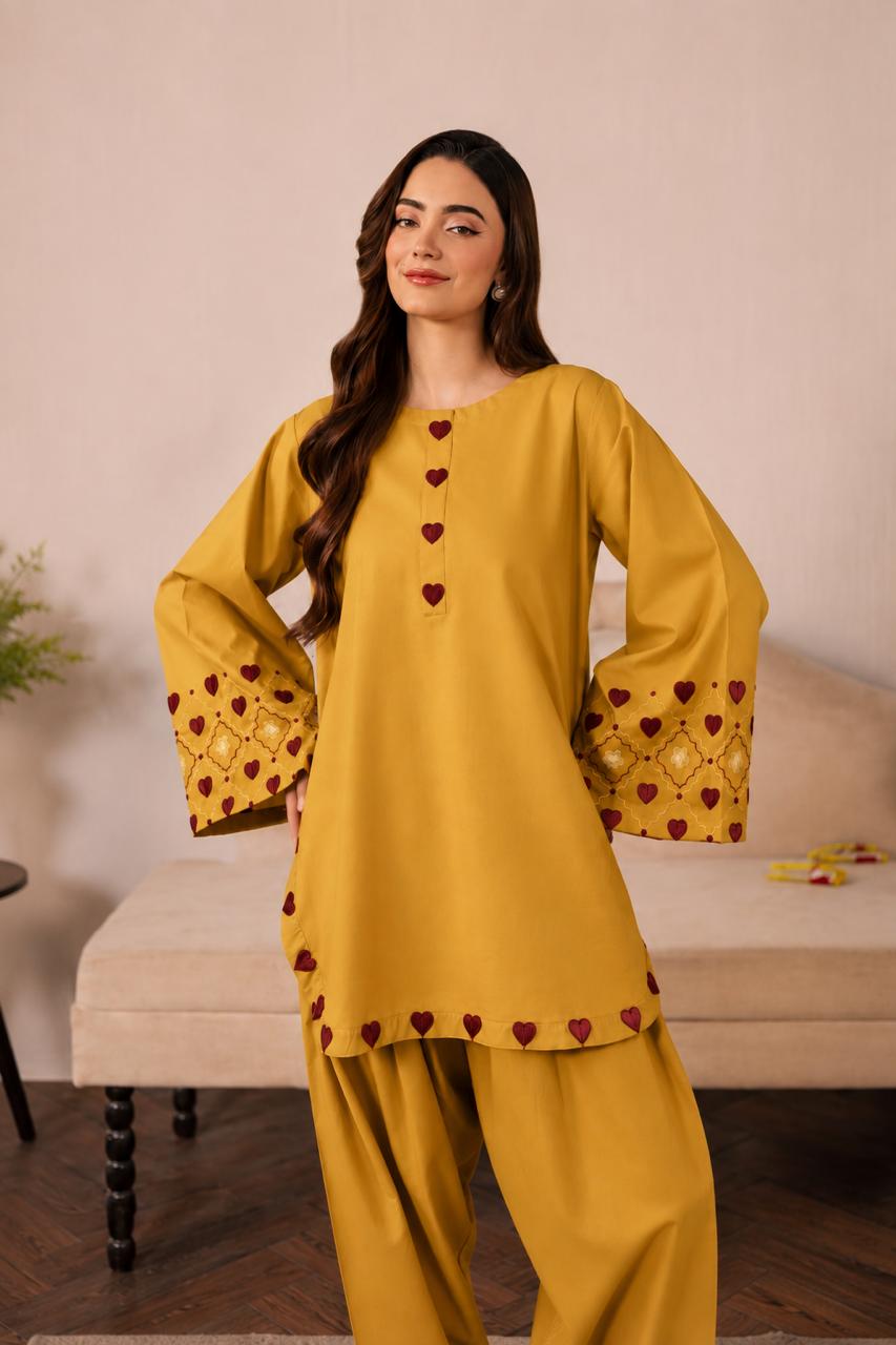 2PC Summer Embroidered Dress - 1353