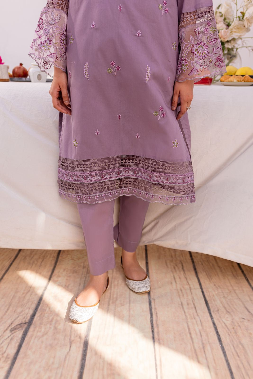 2PC Embroidered Dress - 1034