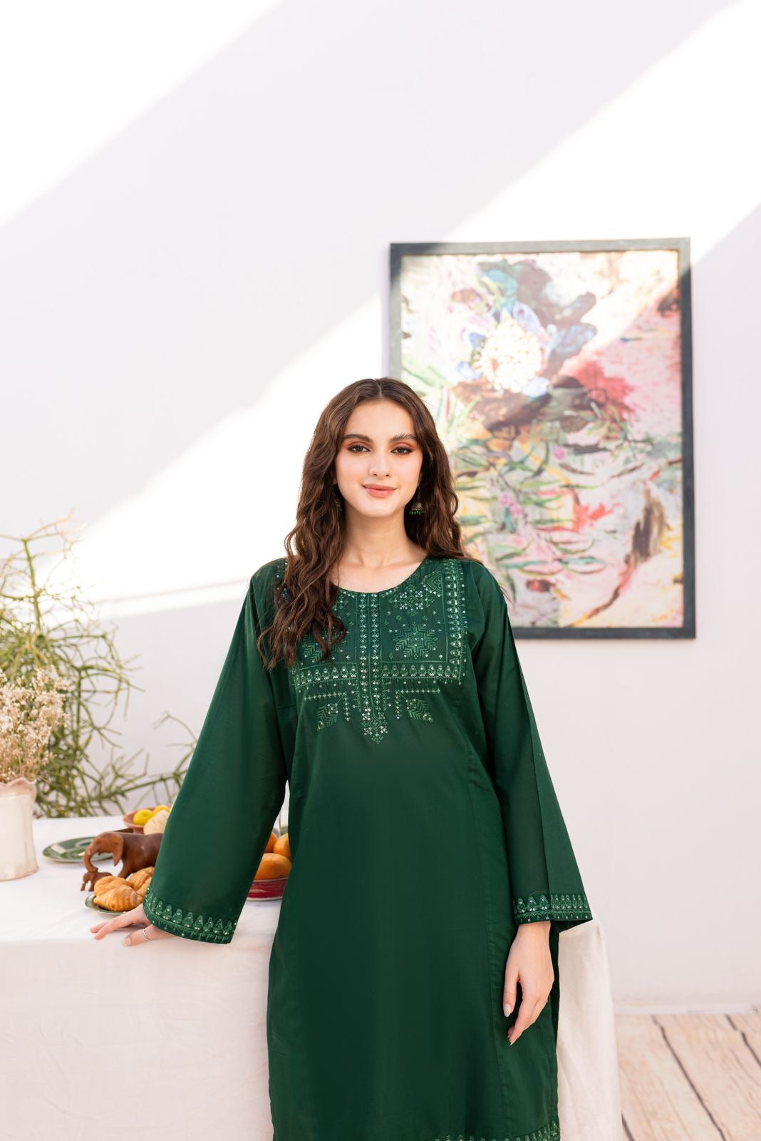 2PC Embroidered Dress - 1038