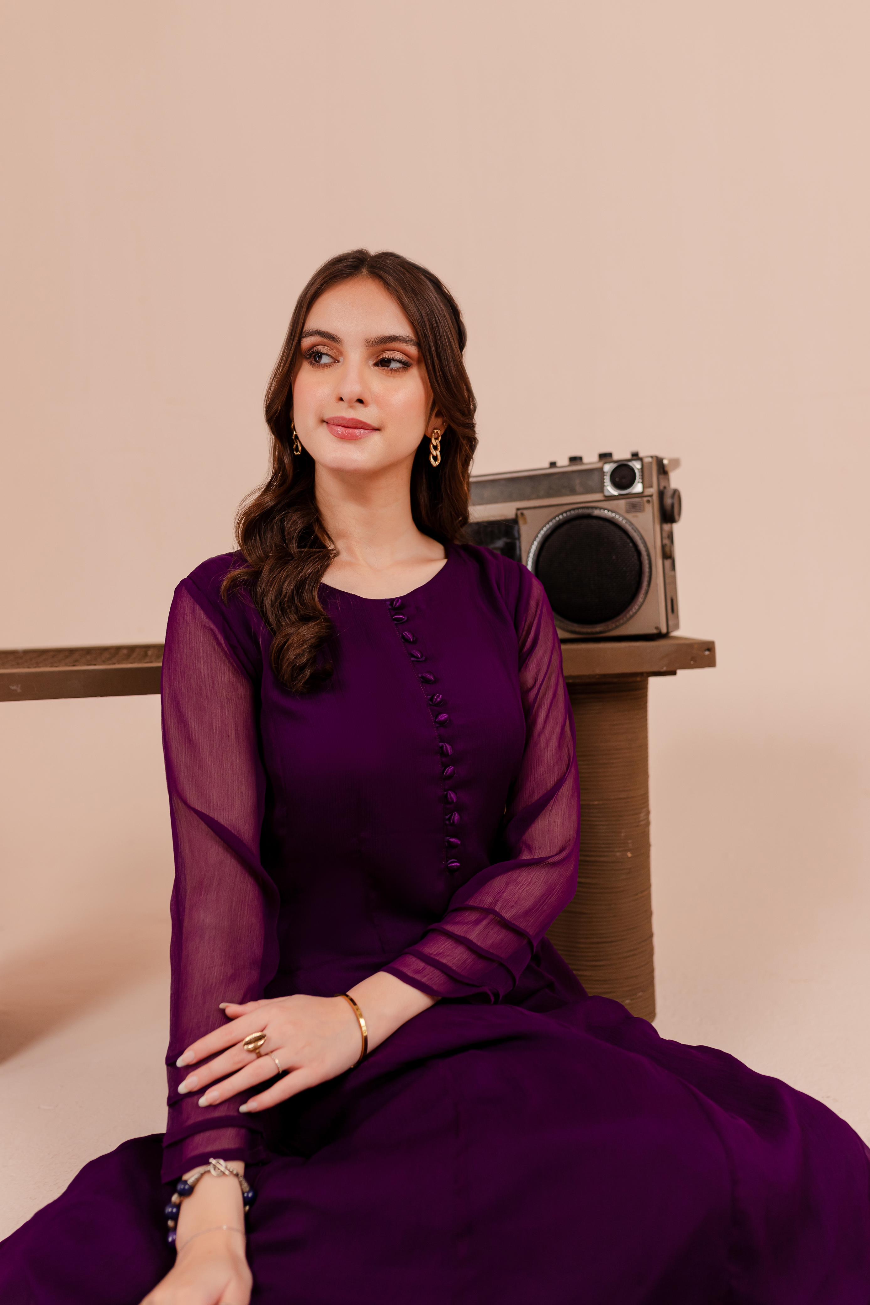 Purple Chiffon Dress