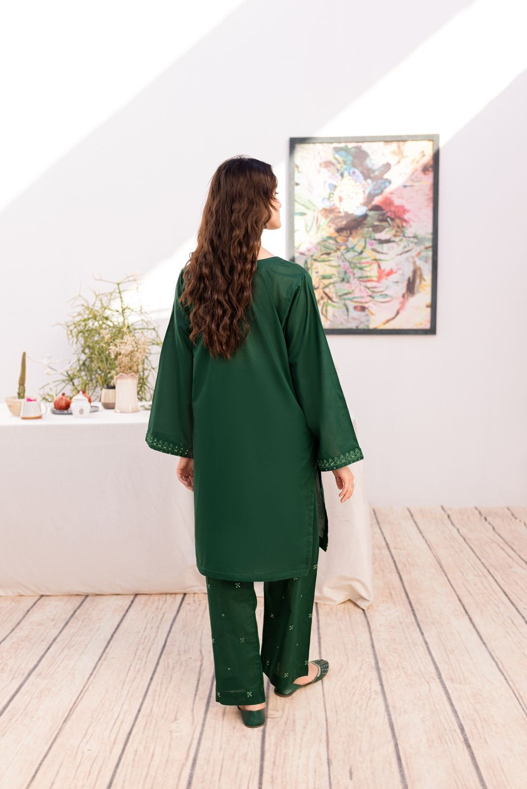 2PC Embroidered Dress - 1038