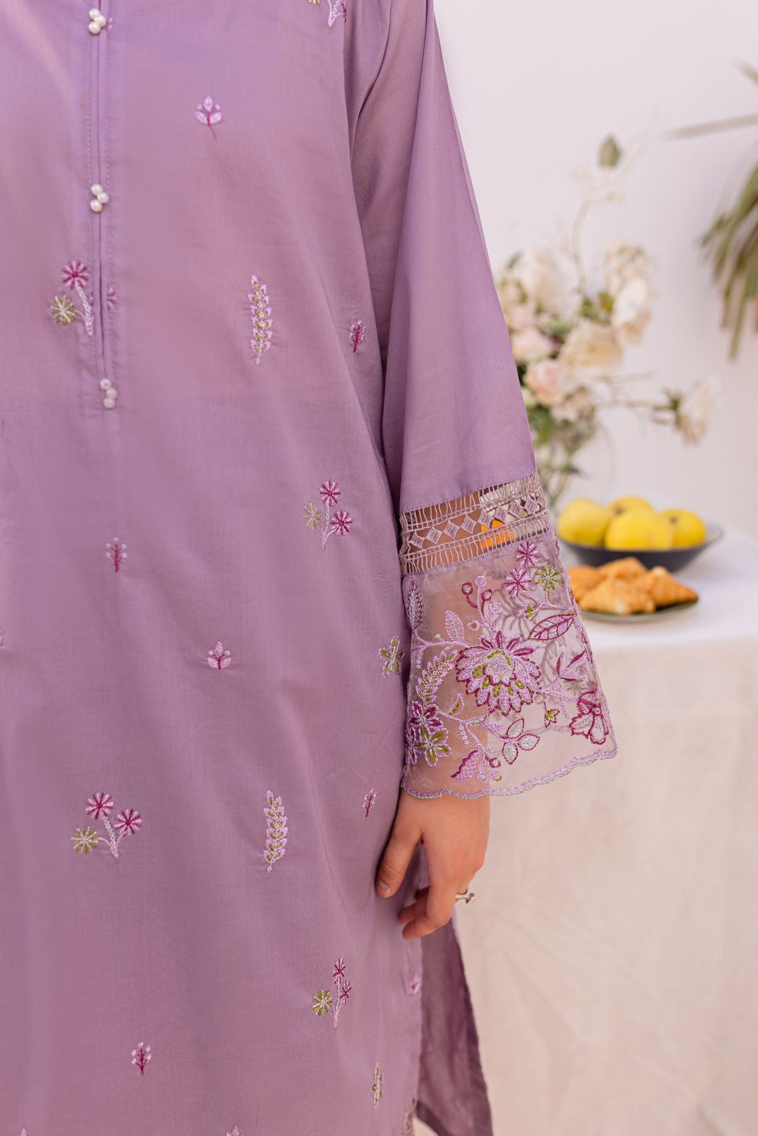 2PC Embroidered Dress - 1034