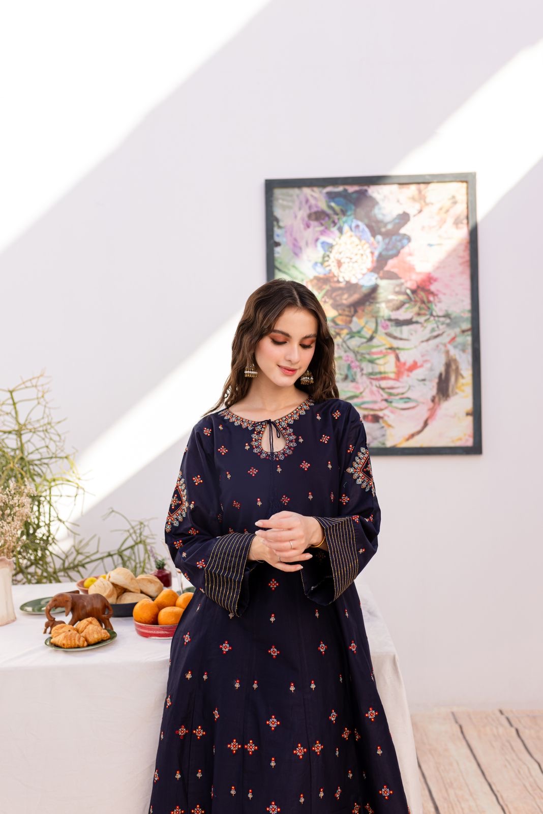 2PC Summer Embroidered Dress - 1037