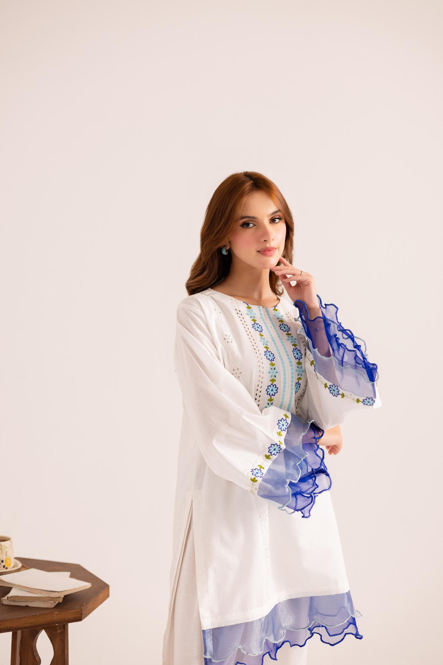 2PC Embroidered Dress - 1131