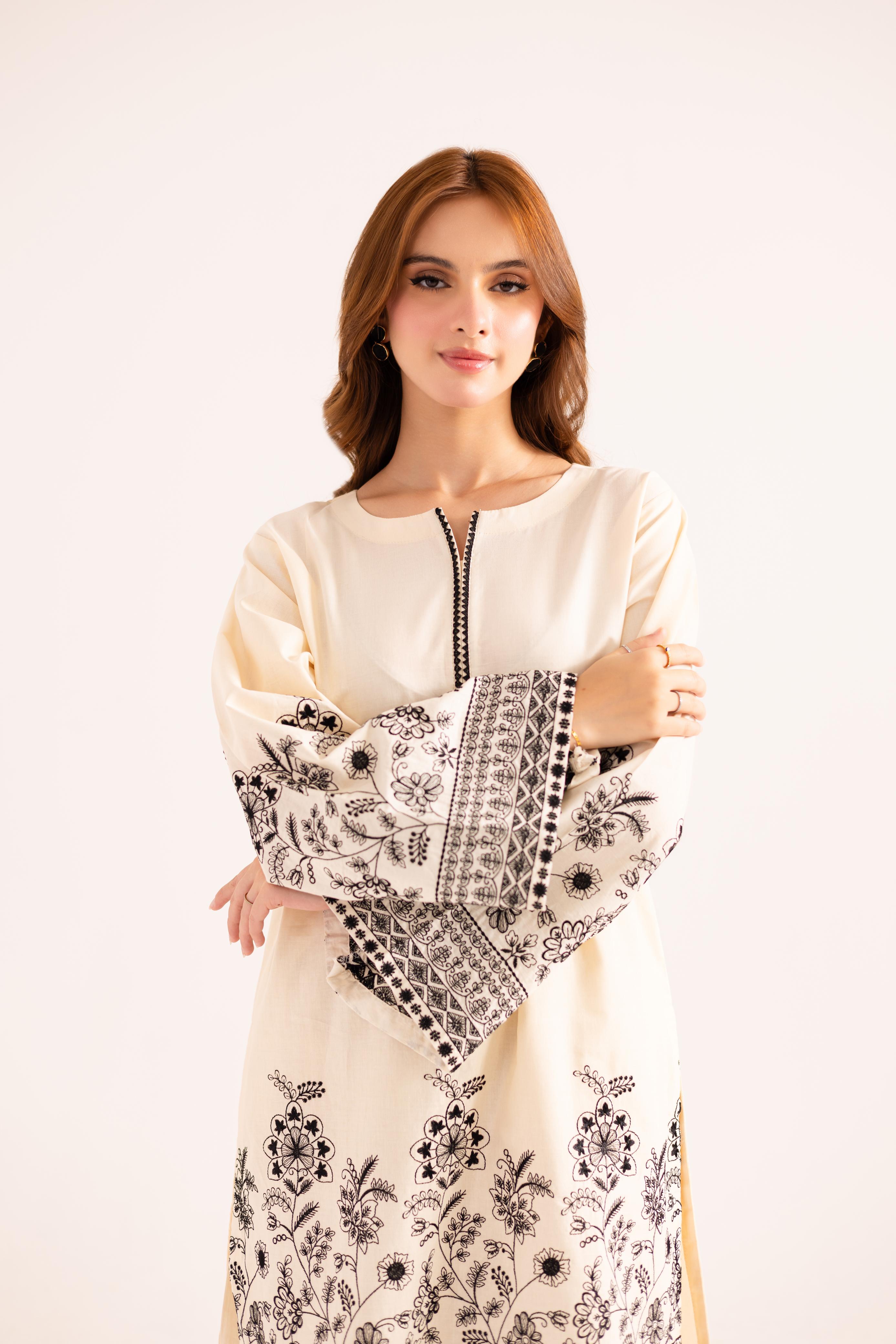 2PC Embroidered Dress - 1142