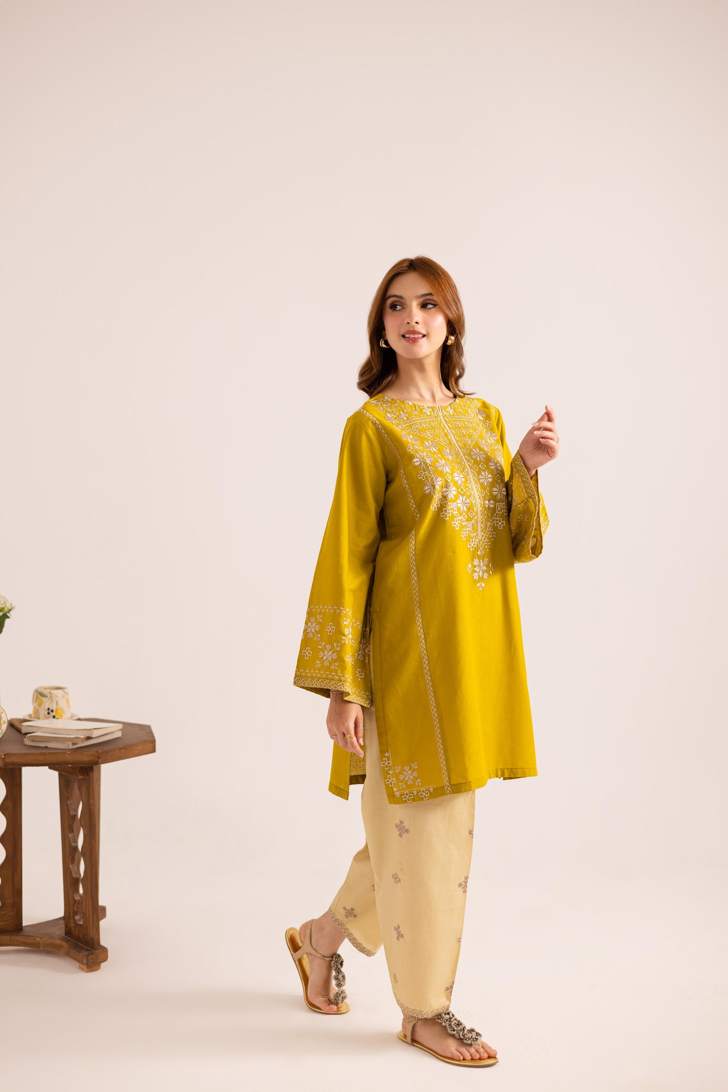 2PC Embroidered Dress - 1133
