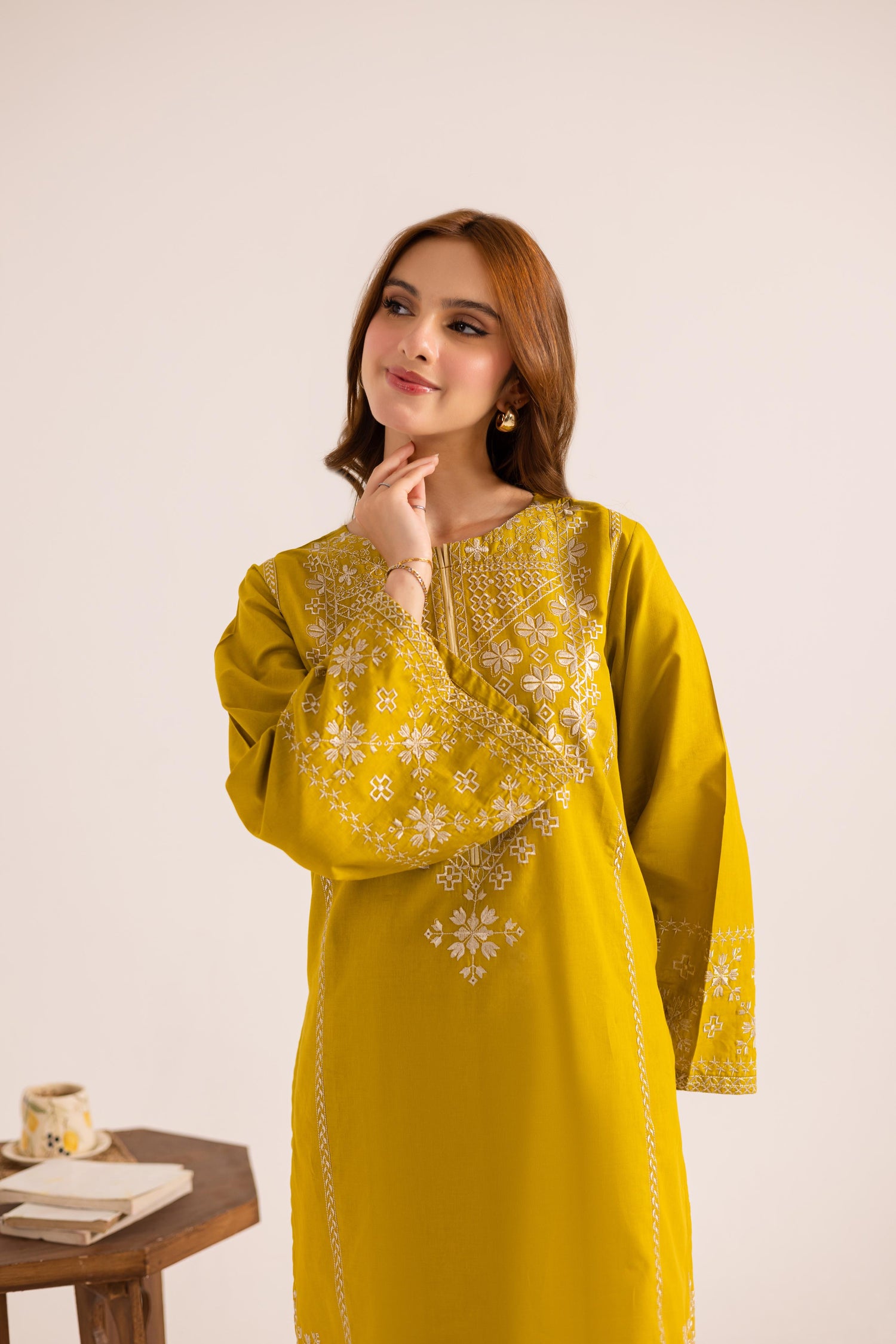 2PC Embroidered Dress - 1133