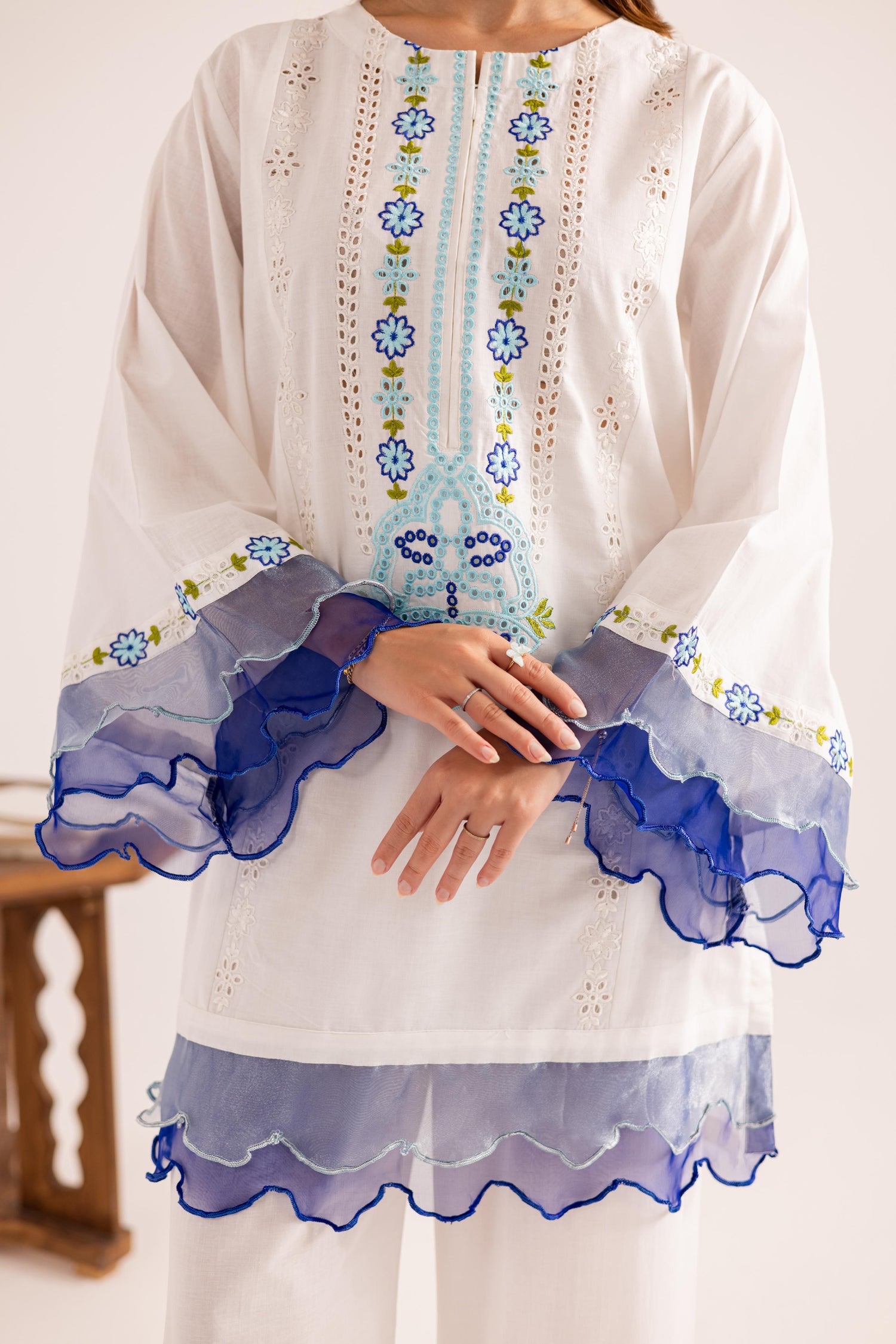 2PC Embroidered Dress - 1131