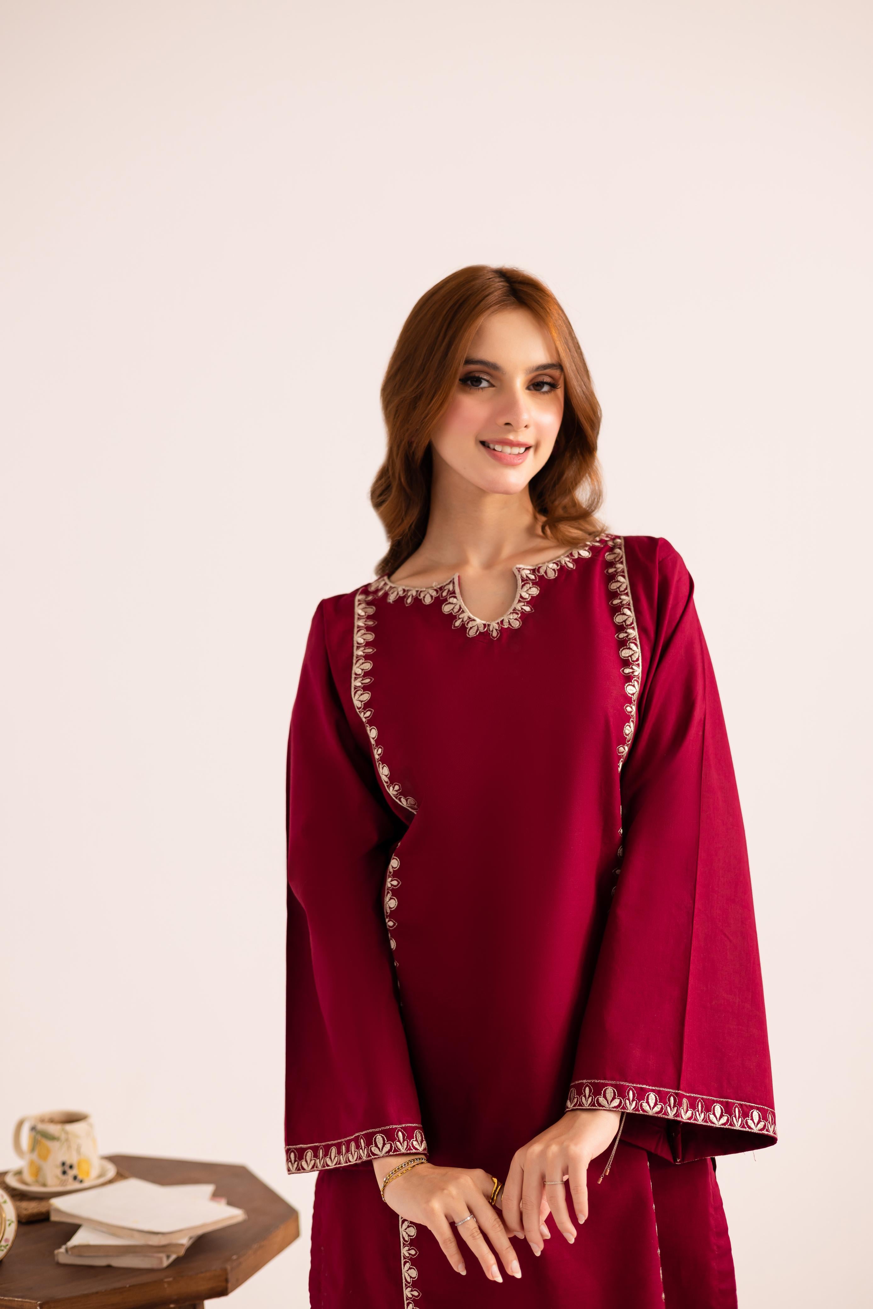 2PC Embroidered Dress - 1144