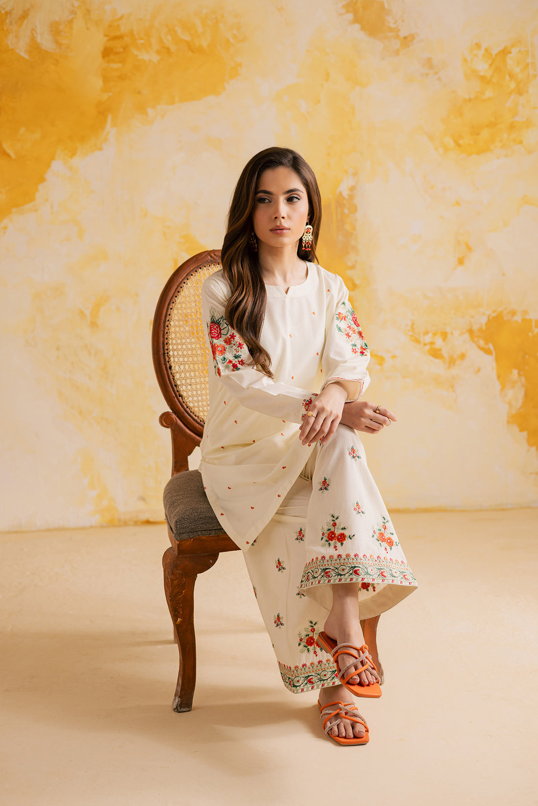 2PC Embroidered Dress - 1115