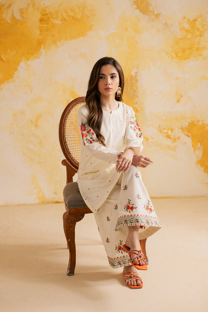 2PC Embroidered Dress - 1115