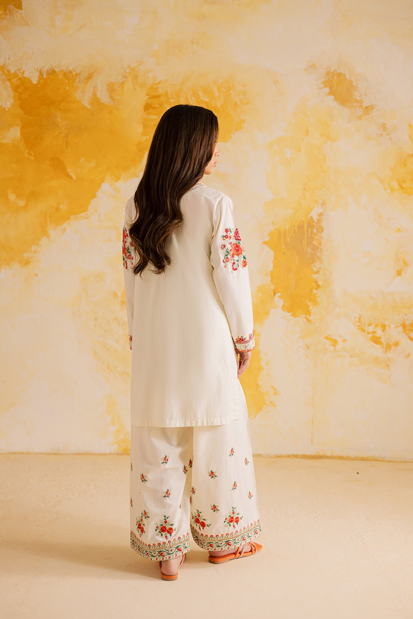 2PC Embroidered Dress - 1115