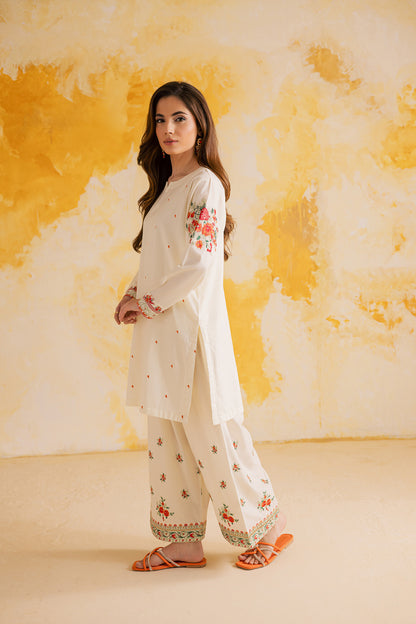 2PC Embroidered Dress - 1115