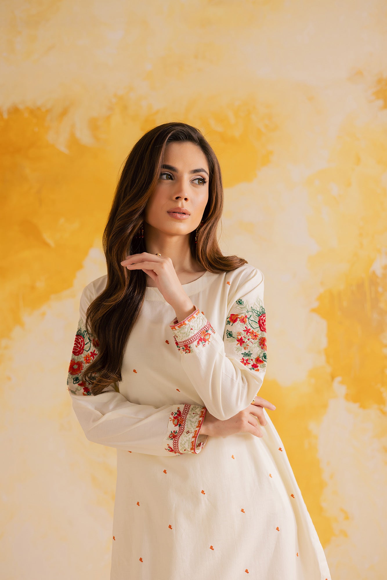 2PC Embroidered Dress - 1115