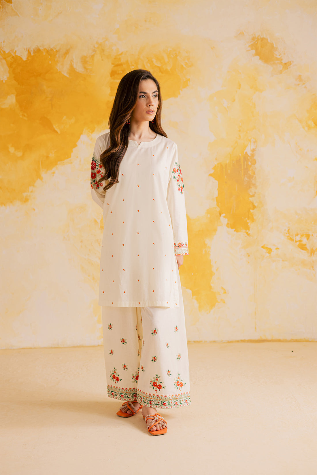 2PC Embroidered Dress - 1115